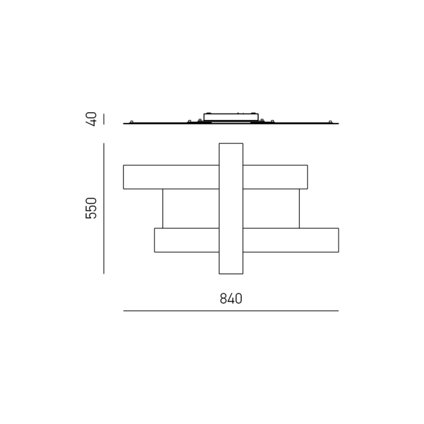 Gea Luce DOHA P M N - LED Laevalgusti DOHA LED/40W/230V 84 cm must