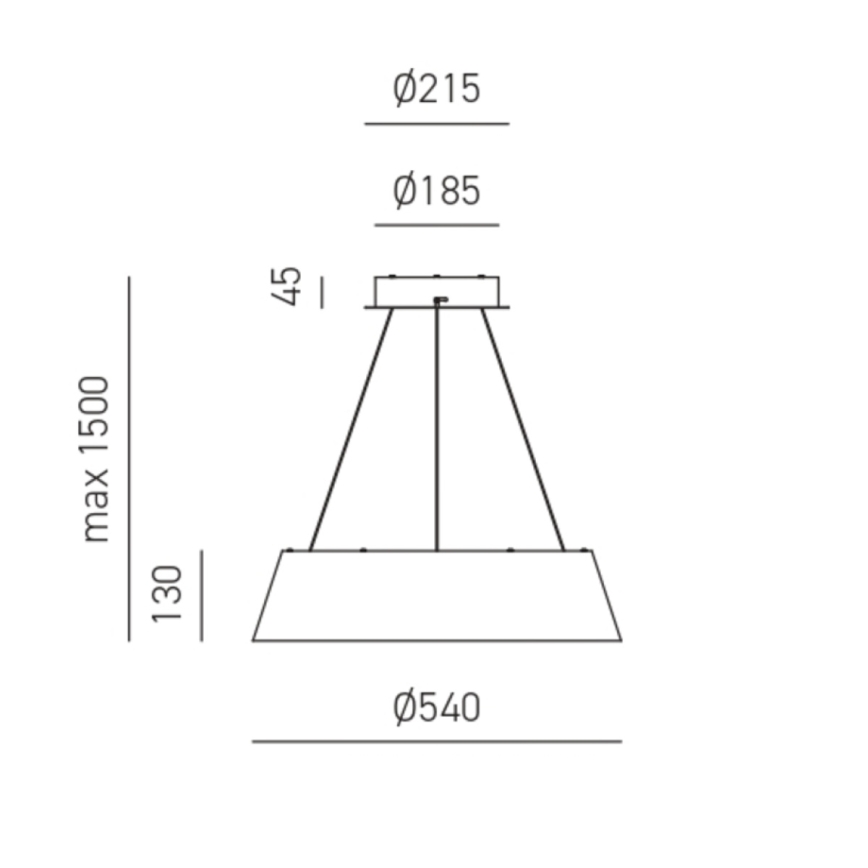 Gea Luce JULIETTE S N - LED Hämardatav lühter JULIETTE LED/50W/230V must/kuldne