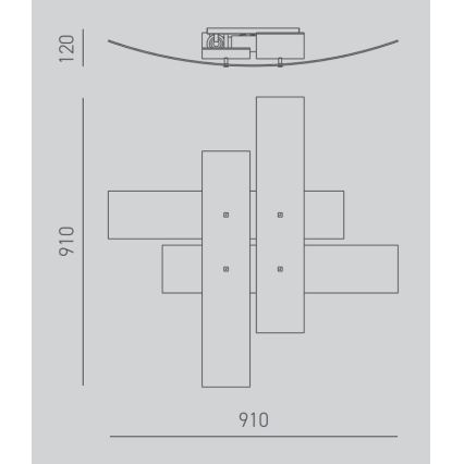 Gea Luce LARA P G arg - Laevalgusti LARA 4xE27/52W/230V 91 cm hõbedane