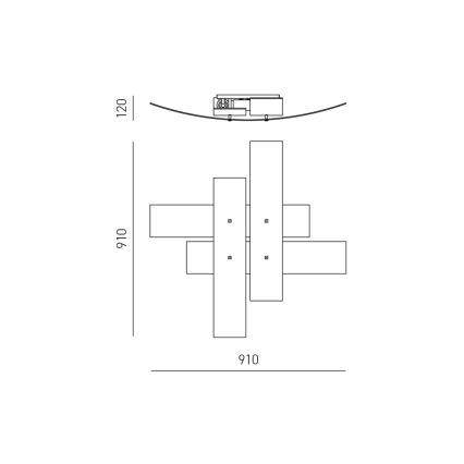 Gea Luce LARA P G oro - Laevalgusti LARA 4xE27/52W/230V 91 cm kuldne