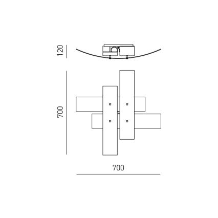 Gea Luce LARA P M arg - Laevalgusti LARA 2xE27/70W/230V 70 cm hõbedane