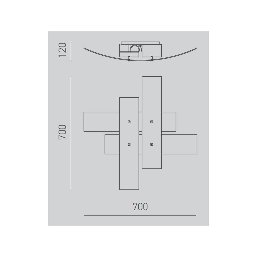 Gea Luce LARA P M oro - Laevalgusti LARA 2xE27/70W/230V 70 cm kuldne