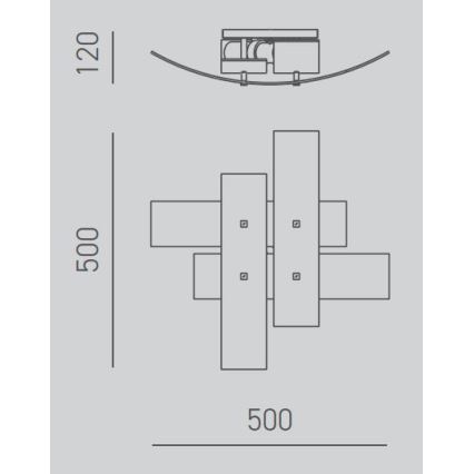 Gea Luce LARA P P arg - Laevalgusti LARA 2xE27/52W/230V 50 cm hõbedane