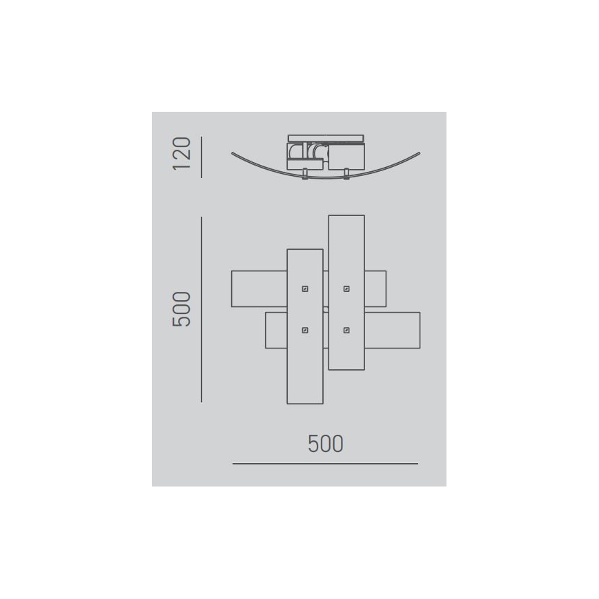 Gea Luce LARA P P arg - Laevalgusti LARA 2xE27/52W/230V 50 cm hõbedane
