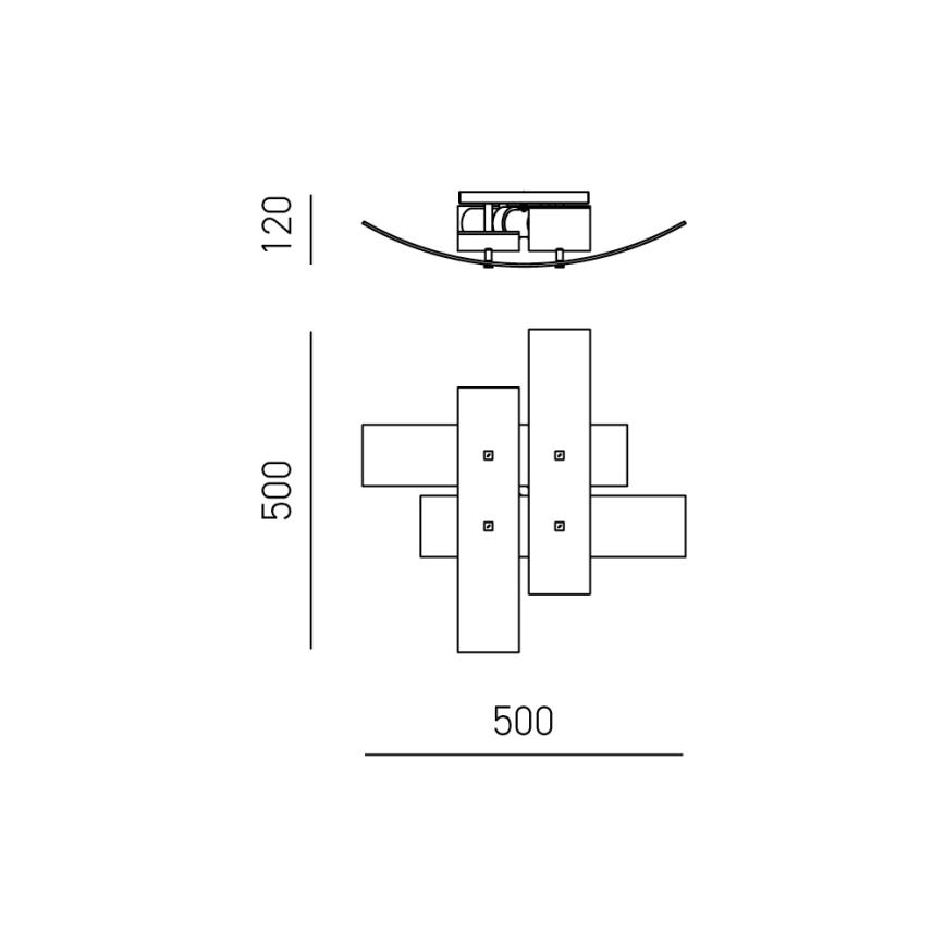 Gea Luce LARA P P arg - Laevalgusti LARA 2xE27/52W/230V 50 cm hõbedane