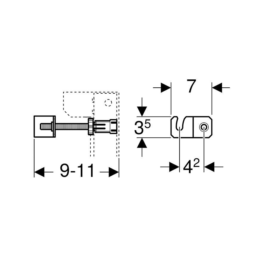Geberit 111.013.00.1 - Duofix eelseinapaigalduskomplekt 9-11 cm