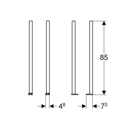 Geberit 111.848.00.1 - Duofix jalgade pikenduste komplekt, 2 tk