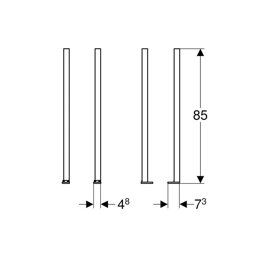 Geberit 111.848.00.1 - Duofix jalgade pikenduste komplekt, 2 tk