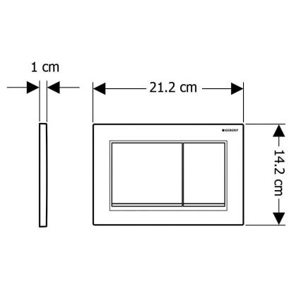 Geberit 115.080.KM.1 - Omega30 loputusnupp 21,2x14,2 cm must/läikiv kroom