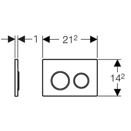 Geberit 115.085.KM.1 - Loputuspainik Omega20 21,2x14,2 cm must/läikiv kroom