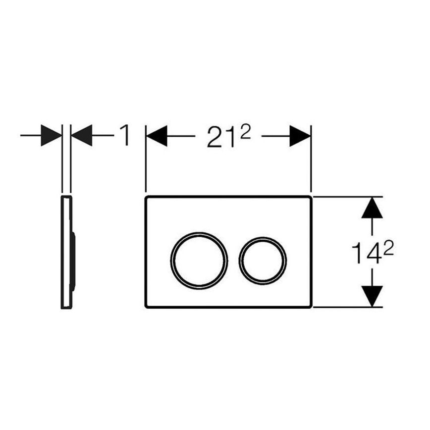 Geberit 115.085.KM.1 - Loputuspainik Omega20 21,2x14,2 cm must/läikiv kroom
