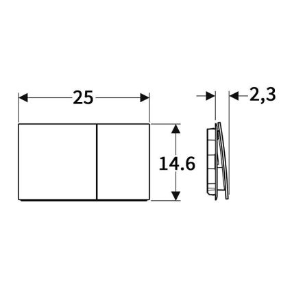 Geberit 115.622.14.1 - Sigma70 loputusnupp 25 x 14,6 cm mattmust