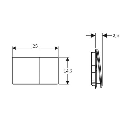 Geberit 115.622.JL.1 - Loputusnupp Sigma70 25x14,6 cm liivahall