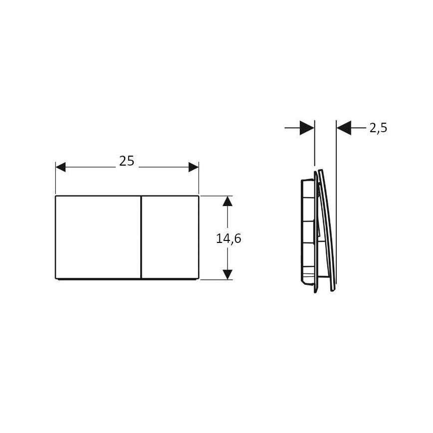 Geberit 115.622.JL.1 - Loputusnupp Sigma70 25x14,6 cm liivahall