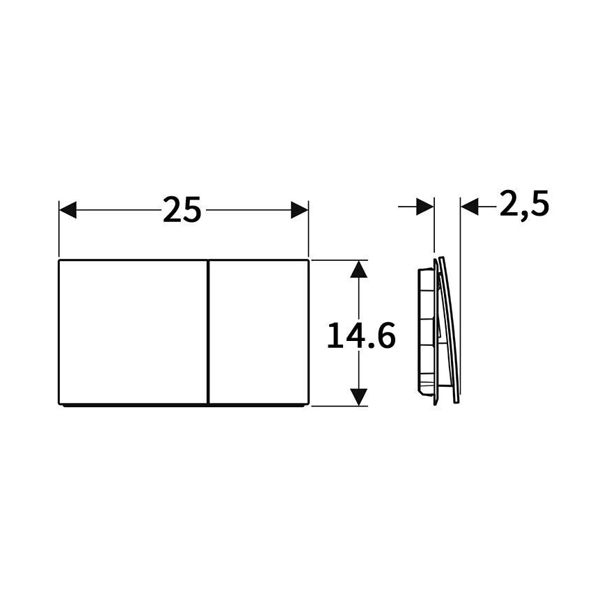 Geberit 115.622.SI.1 - Sigma70 loputusnupp 25x14,6 cm valge
