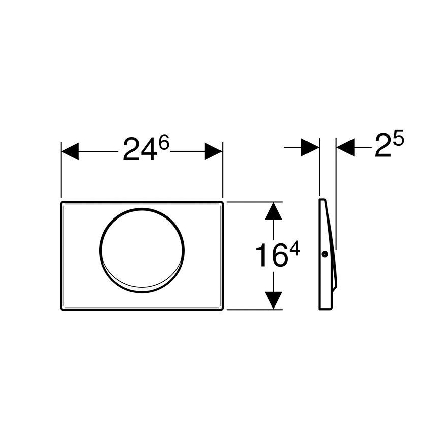 Geberit 115.751.00.1 - Loputusnupp Mambo 24,6x16,4 cm roostevabast terasest
