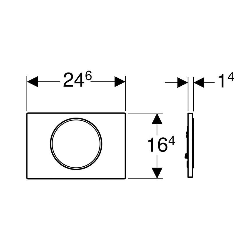 Geberit 115.758.KK.5 - Sigma10 loputusplaat 24,6 x 16,4 cm valge/kuldne