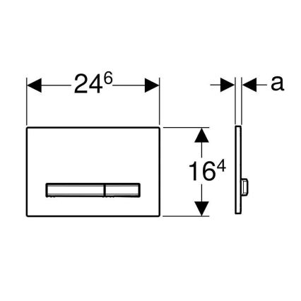 Geberit 115.788.21.2 - Sigma50 loputusnupp 24,6x16,4 cm läikiv kroom/matt kroom