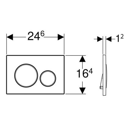 Geberit 115.882.DW.1 - Sigma20 loputusnupp 24,6x16,4 cm must
