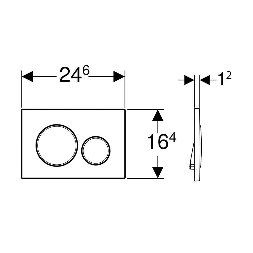 Geberit 115.882.JT.1 - Sigma20 loputusnupp 24,6x16,4 cm valge/läikiv kroom
