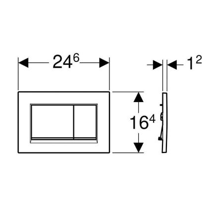 Geberit 115.883.14.1 - Sigma30 loputusnupp 24,6x16,4 cm must/läikiv kroom