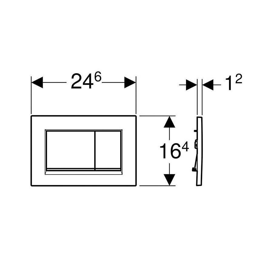 Geberit 115.883.16.1 - Sigma30 loputusnupp 24,6x16,4 cm matt must
