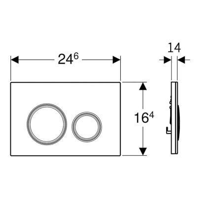 Geberit 115.884.SJ.1 - Loputusnupp Sigma50 24,6x16,4 cm must/läikiv kroom
