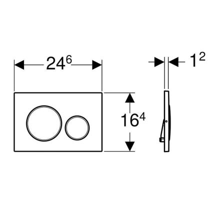 Geberit 115.889.SN.1 - Loputusnupp Sigma20 24,6x16,4 cm roostevabast terasest