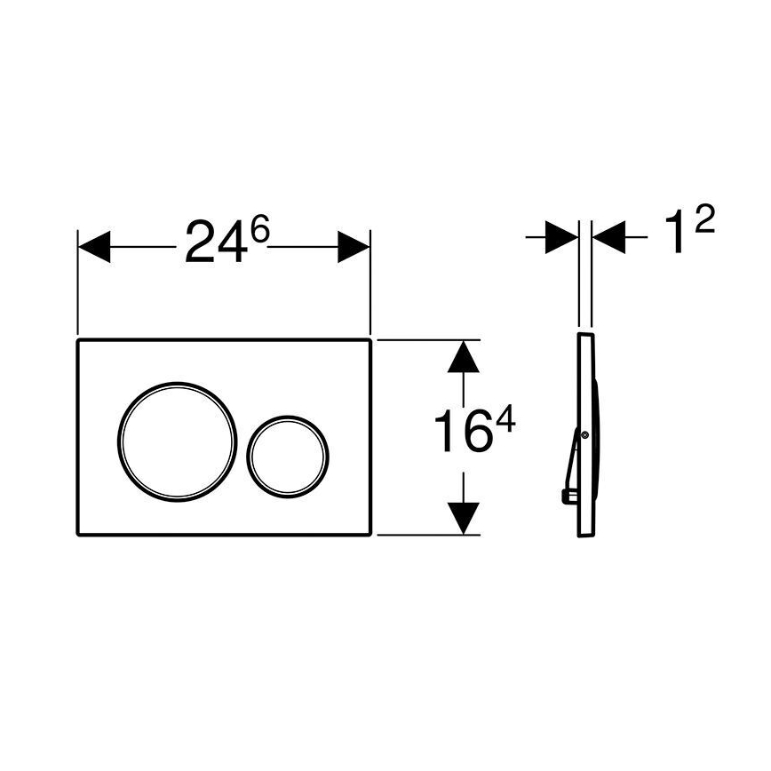 Geberit 115.889.SN.1 - Loputusnupp Sigma20 24,6x16,4 cm roostevabast terasest