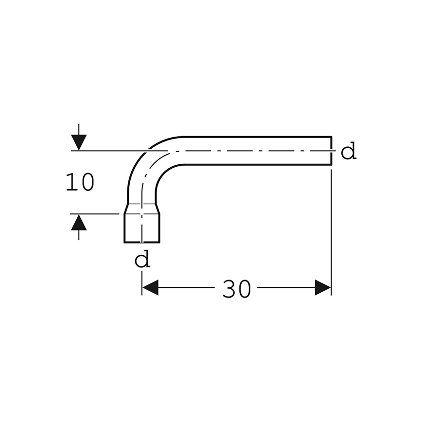 Geberit 118.011.11.1 - 90° pikendav loputuspõlv, alpi valge