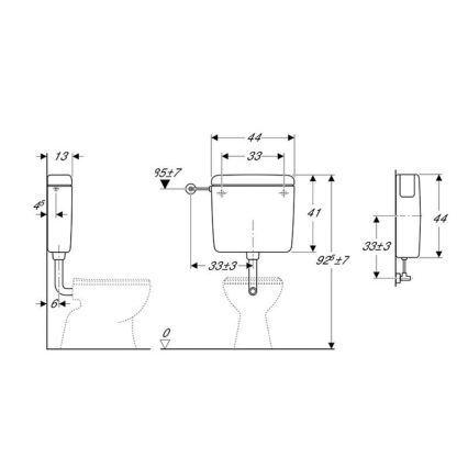 Geberit 127.000.11.1 - Loputuspaak AP127 6/9 l alpi valge
