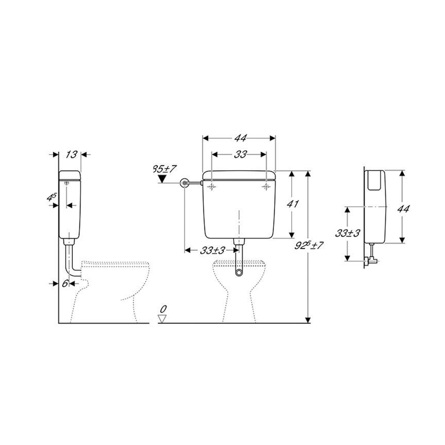 Geberit 127.000.11.1 - Loputuspaak AP127 6/9 l alpi valge