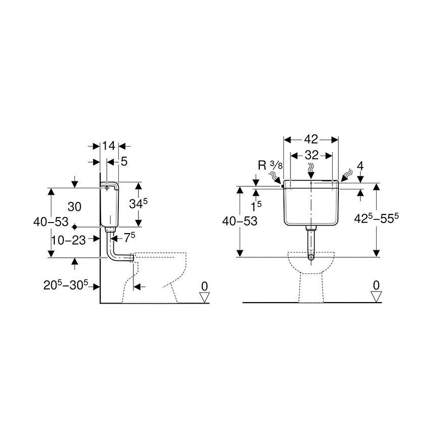 Geberit 136.230.11.1 - loputuspaak AP112 6/9 l alpi valge