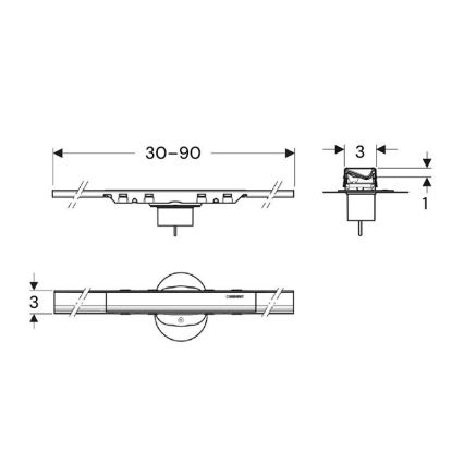 Geberit 154.446.QC.2 - äravoolukanal CleanLine 90x3 cm antratsiit