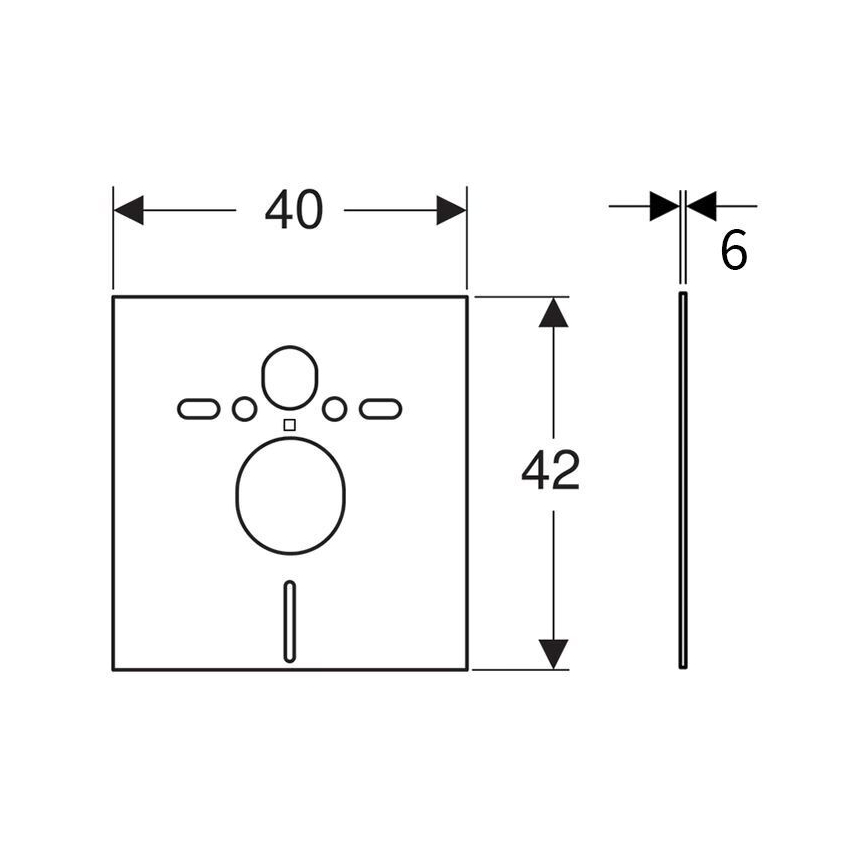 Geberit 156.050.00.1 - Isolatsioonimatt seinakinnitusega WC-ile ja bideele, 40×42 cm, valge