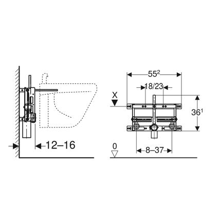 Geberit 457.530.00.1 - Universaalne Kombifix seinasisene bidee moodul