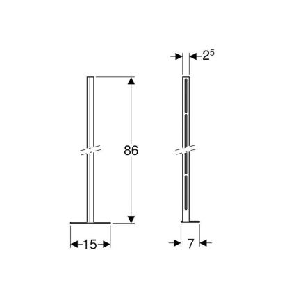 Geberit 457.872.26.1 - Kombifix tugijalad koos alusplaadiga, komplekt 2 tk