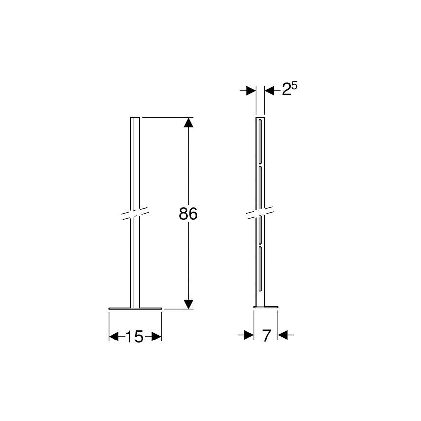 Geberit 457.872.26.1 - Kombifix tugijalad koos alusplaadiga, komplekt 2 tk