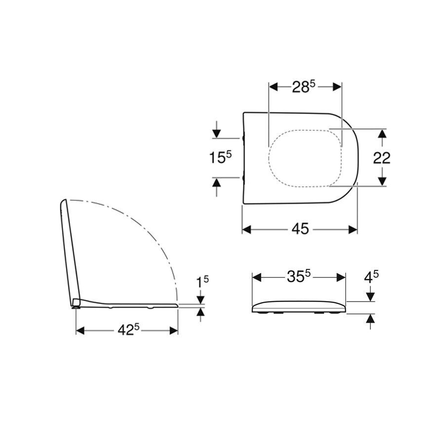 Geberit 500.236.01.1 - SoftClose Smyle WC-istme kaas, duroplast, valge