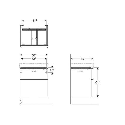 Geberit 500.352.00.1 - Valamukapp Smyle Square 59x62x47 cm, valge