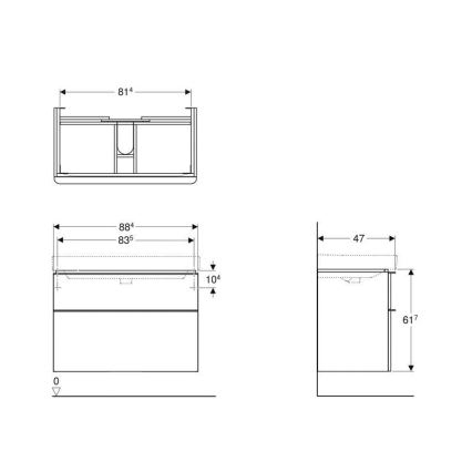 Geberit 500.354.00.1 - Valamukapp Smyle Square 61,7x88,4 cm valge