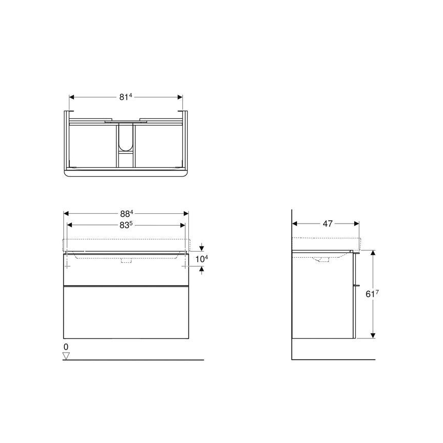 Geberit 500.354.00.1 - Valamukapp Smyle Square 61,7x88,4 cm valge