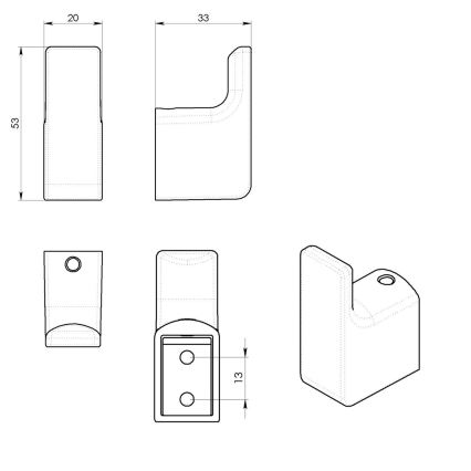 Gedy - 2 tk seinakõksude komplekt PIRENEI mattvalge
