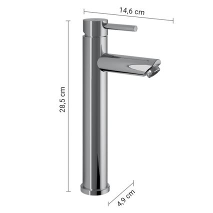 Gedy - ALTO HIGH valamu segisti 28,5 cm, läikiv kroom