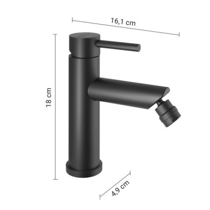 Gedy - Bidetisegisti COMO 18 cm mattmust