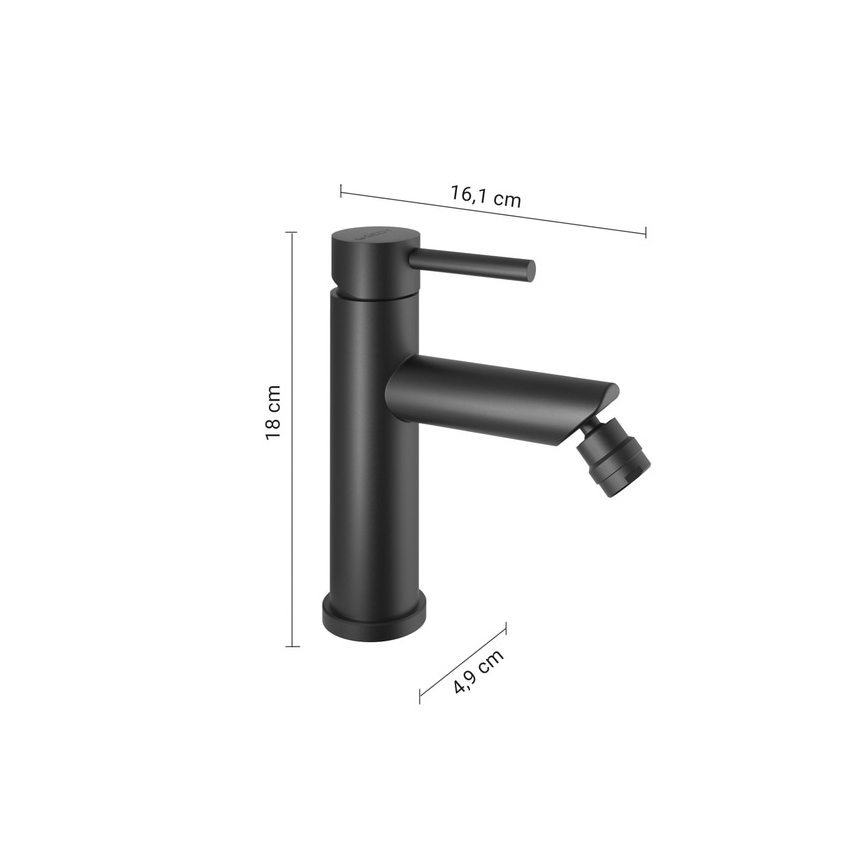 Gedy - Bidetisegisti COMO 18 cm mattmust