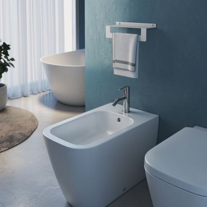 Gedy - CLEO riiul rätikuhoidjaga 30 cm mati valge