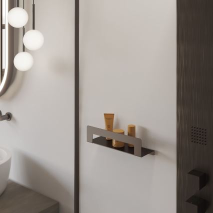 Gedy - CLEO riiul rätikuhoidjaga, 30 cm, metallikhall