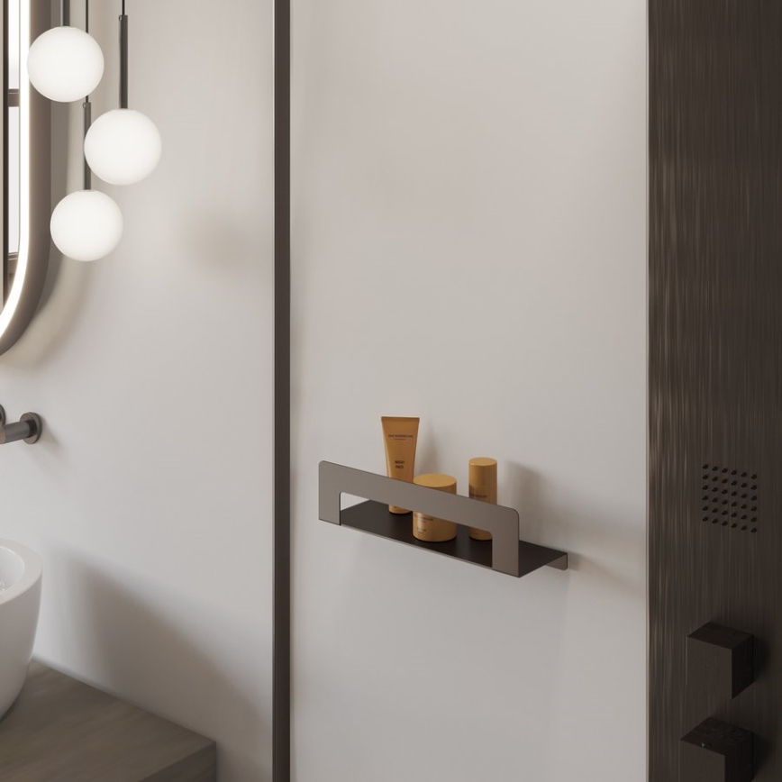 Gedy - CLEO riiul rätikuhoidjaga, 30 cm, metallikhall