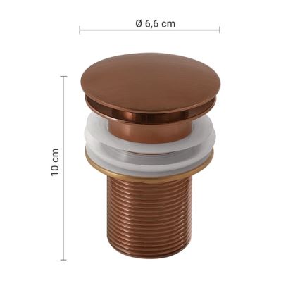 Gedy - CLICK-CLACK valamu äravool, Ø 6,6 cm, pronksviimistlus